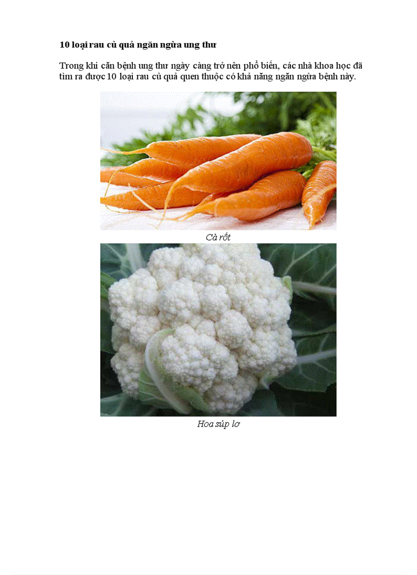 image for page 10 loại rau củ quả ngăn ngừa ung thư