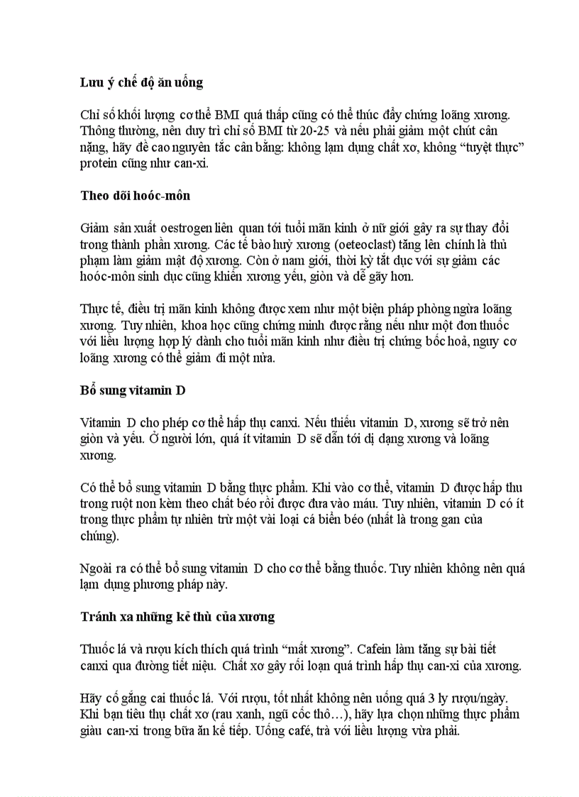 image for page 10 lời khuyên phòng tránh bệnh loãng xương