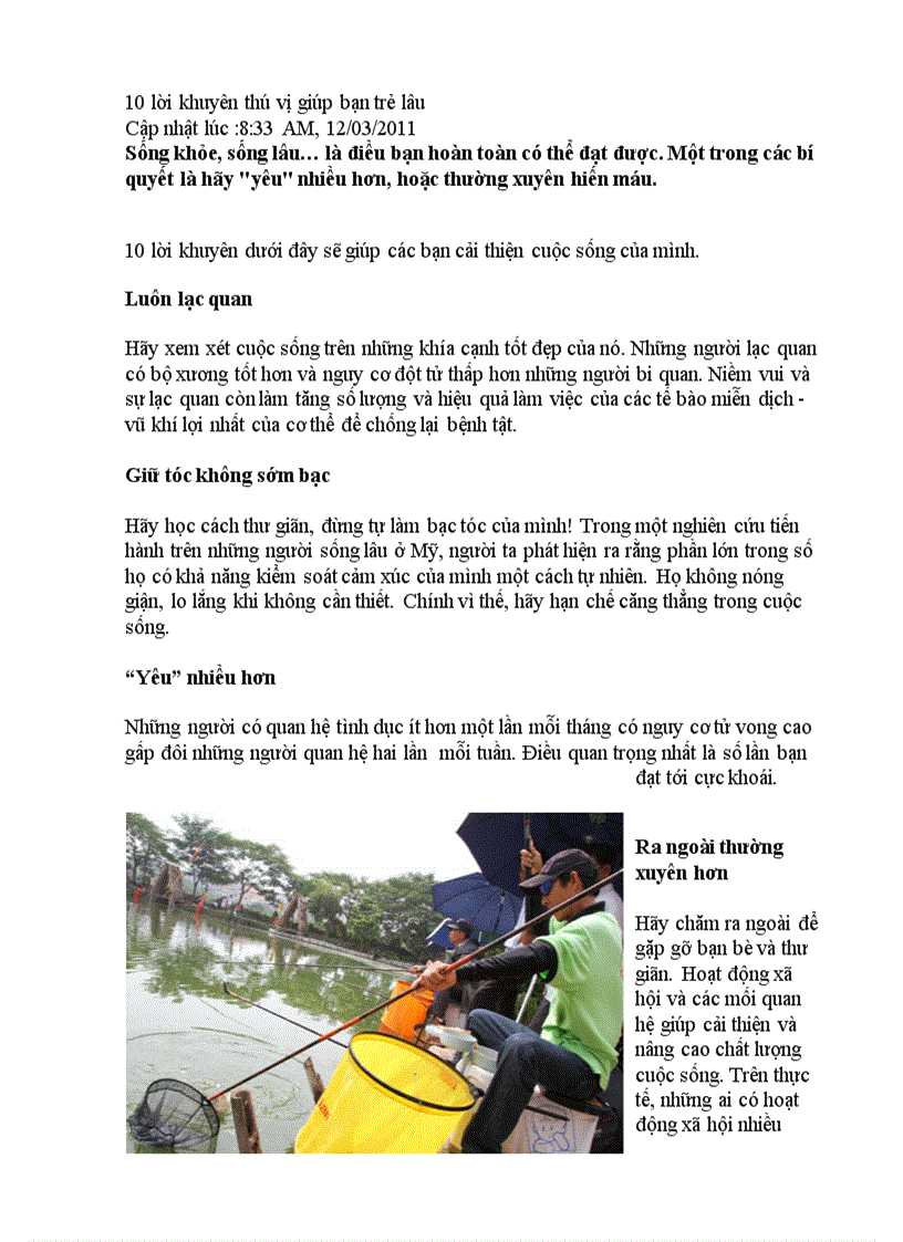 image for page 10 lời khuyên thú vị giúp bạn trẻ lâu