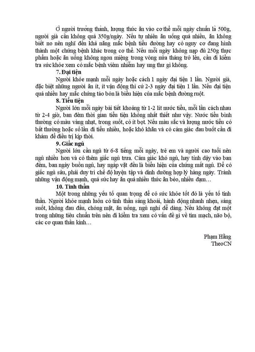 image for page 10 tiêu chí sức khỏe quan trọng