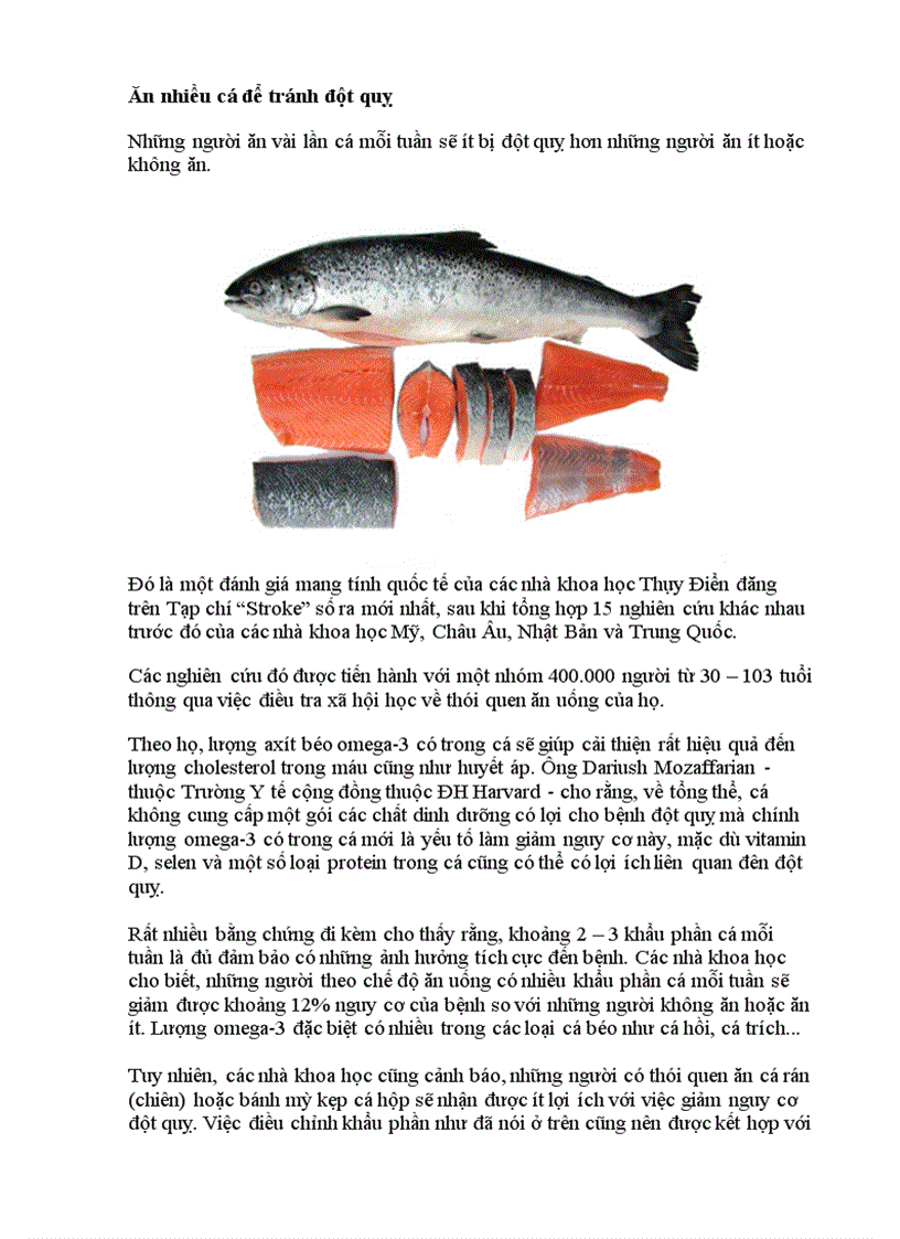 image for page Ăn nhiều cá để tránh đột quỵ