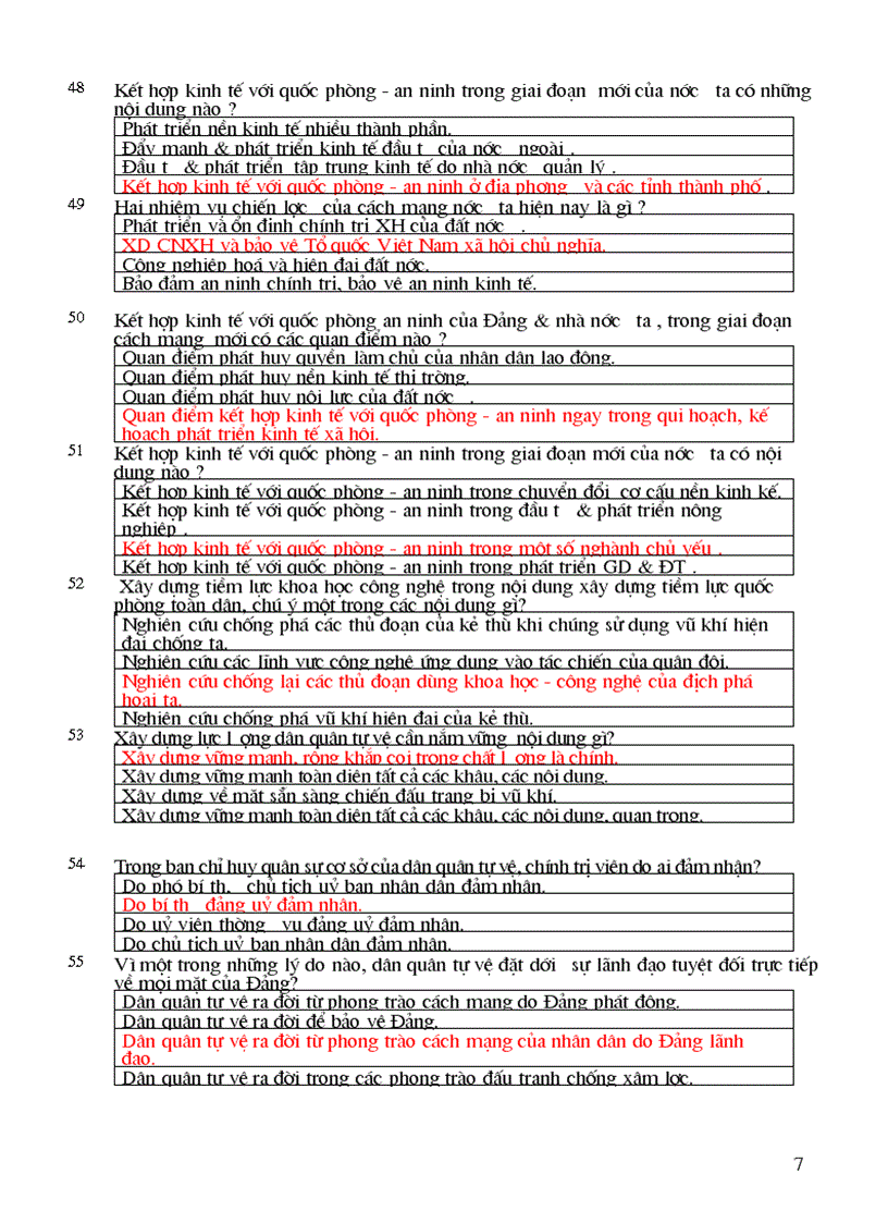 image for page Cau hoi trac nghiem mon GDQP