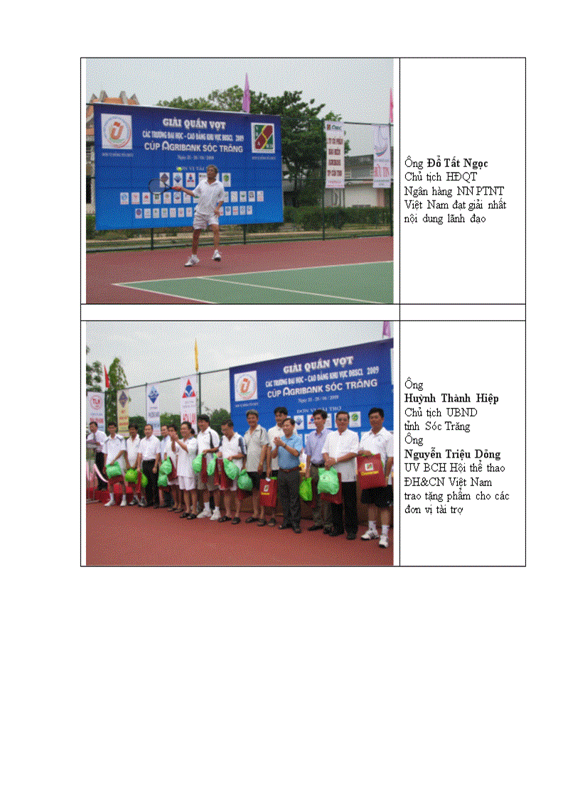 Giải quần vợt các trường đại học cao đẳng khu vực đồng bắng sông cửu long cúp agribank năm 2009