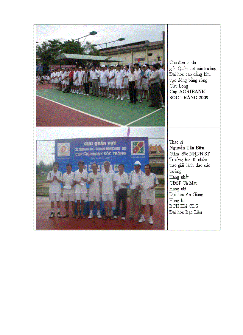 Giải quần vợt các trường đại học cao đẳng khu vực đồng bắng sông cửu long cúp agribank năm 2009