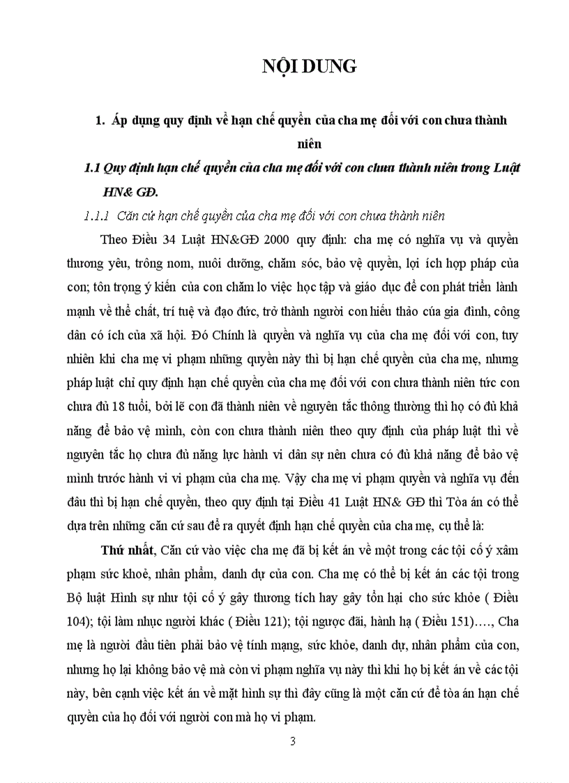 image for page Hạn chế quyền của cha mẹ với con