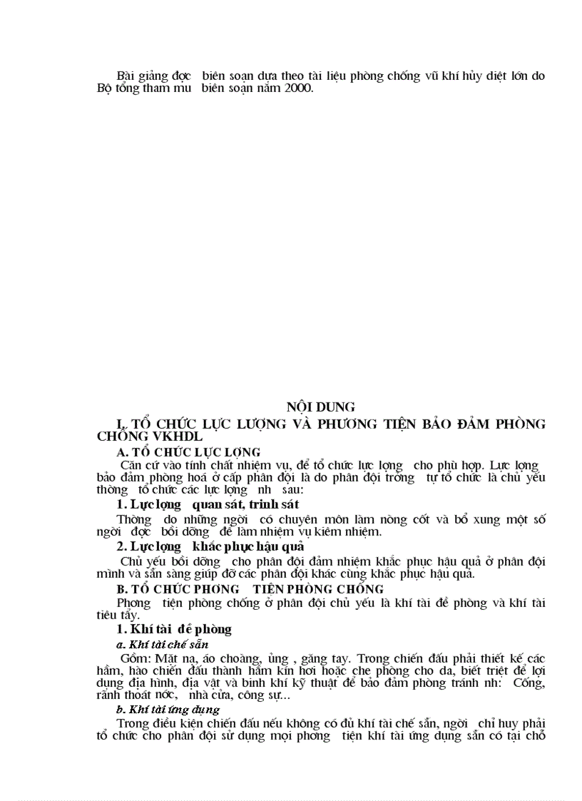 image for page Hành động của phân đội khi dịch tập kích VKHDL