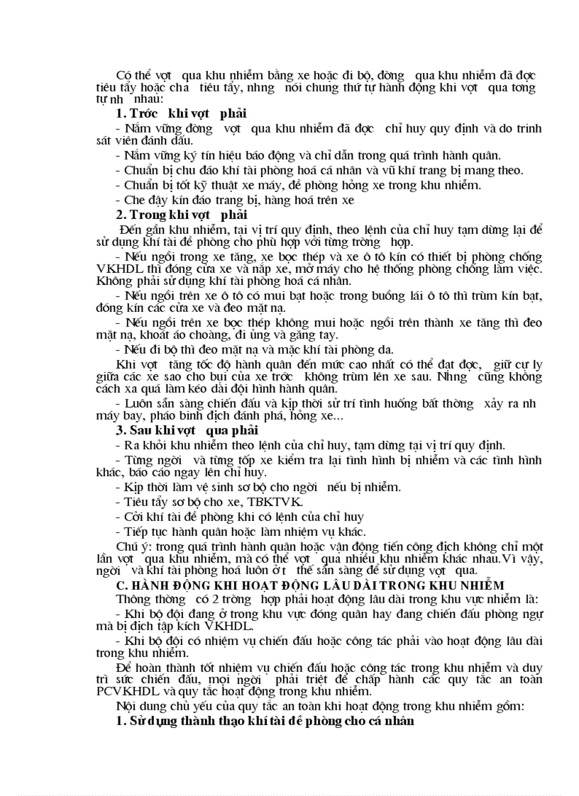 image for page Hành động của phân đội khi dịch tập kích VKHDL