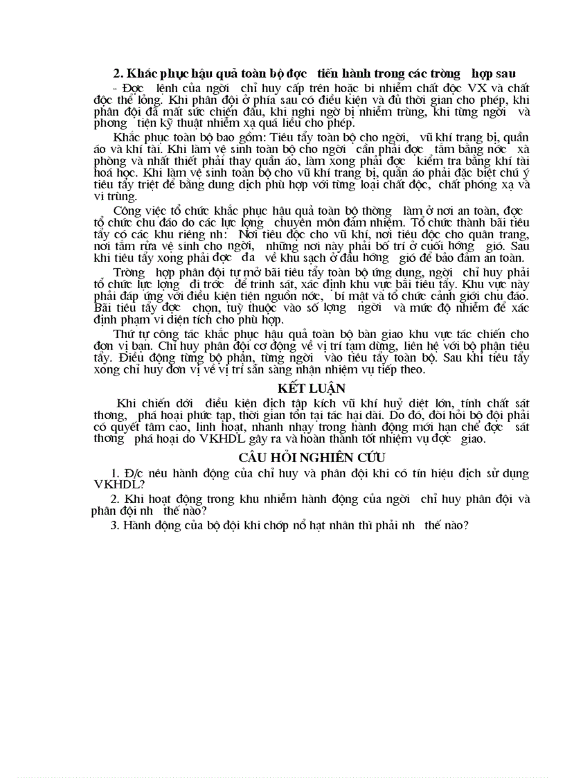 image for page Hành động của phân đội khi dịch tập kích VKHDL