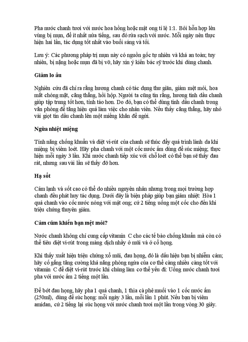 image for page Những lợi ích tuyệt vời của quả chanh