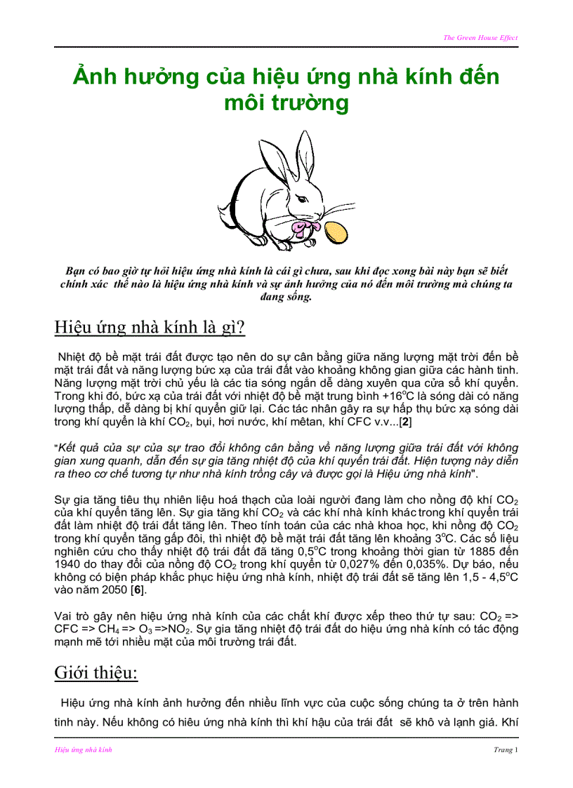 image for page Ảhưởng của hiệu ứng nhà kính đến mtrường