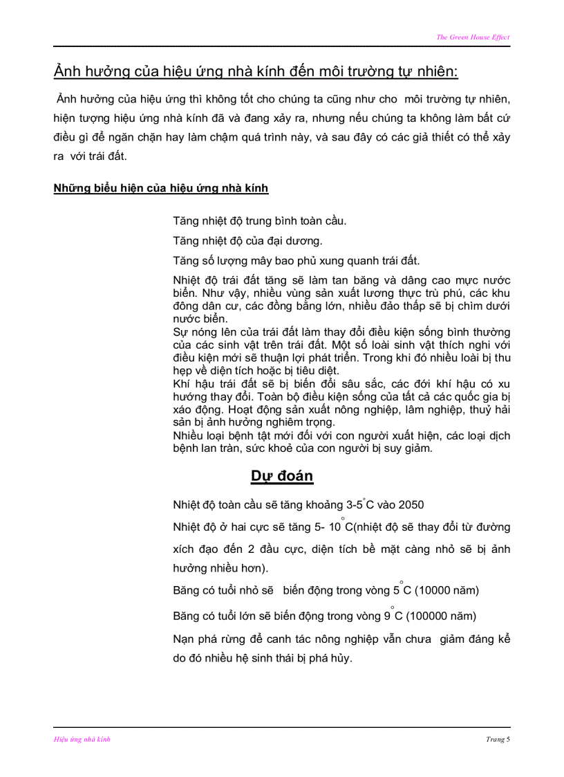 image for page Ảhưởng của hiệu ứng nhà kính đến mtrường