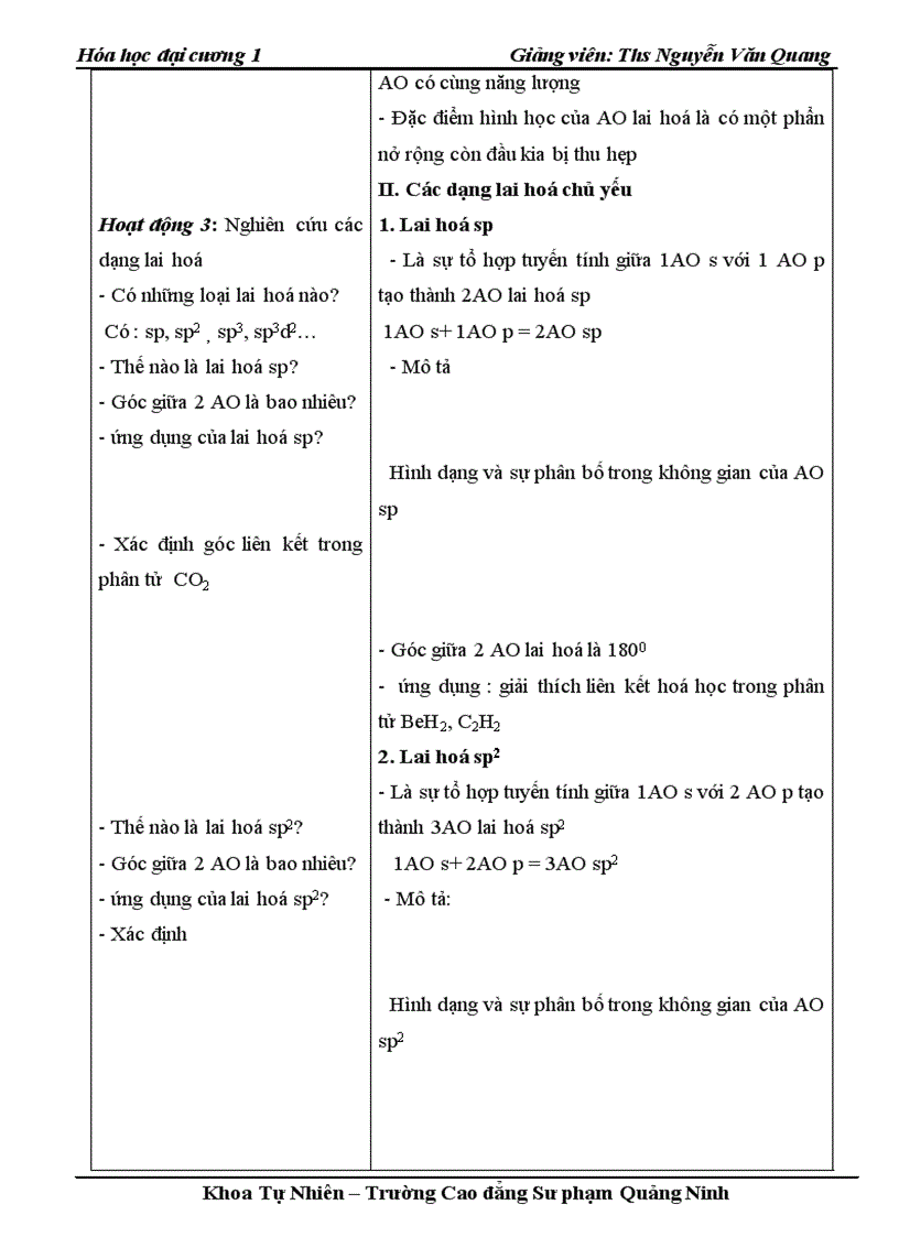 image for page Giáo án Hóa học đại cương 1 chương trình CĐSP chương 9