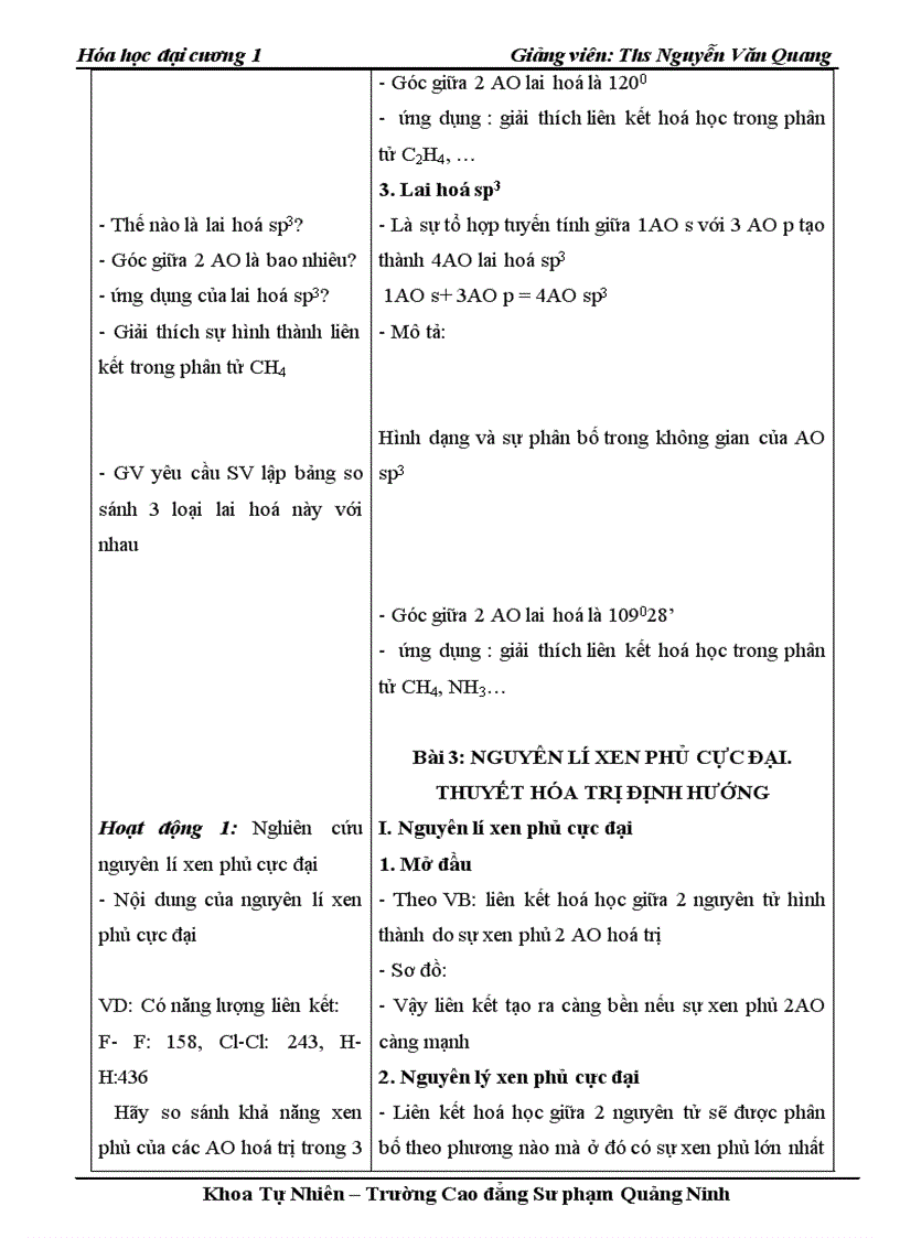 image for page Giáo án Hóa học đại cương 1 chương trình CĐSP chương 9