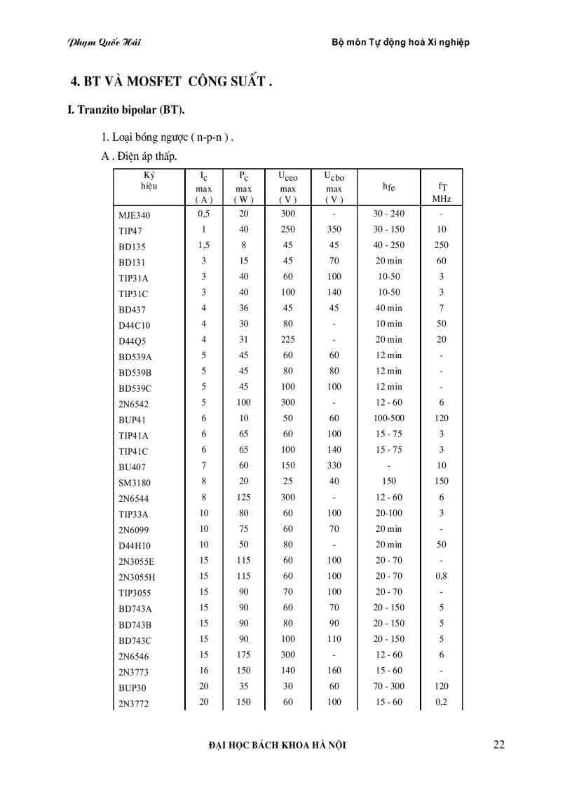 image for page Bảng tra cứu điện tử công suất