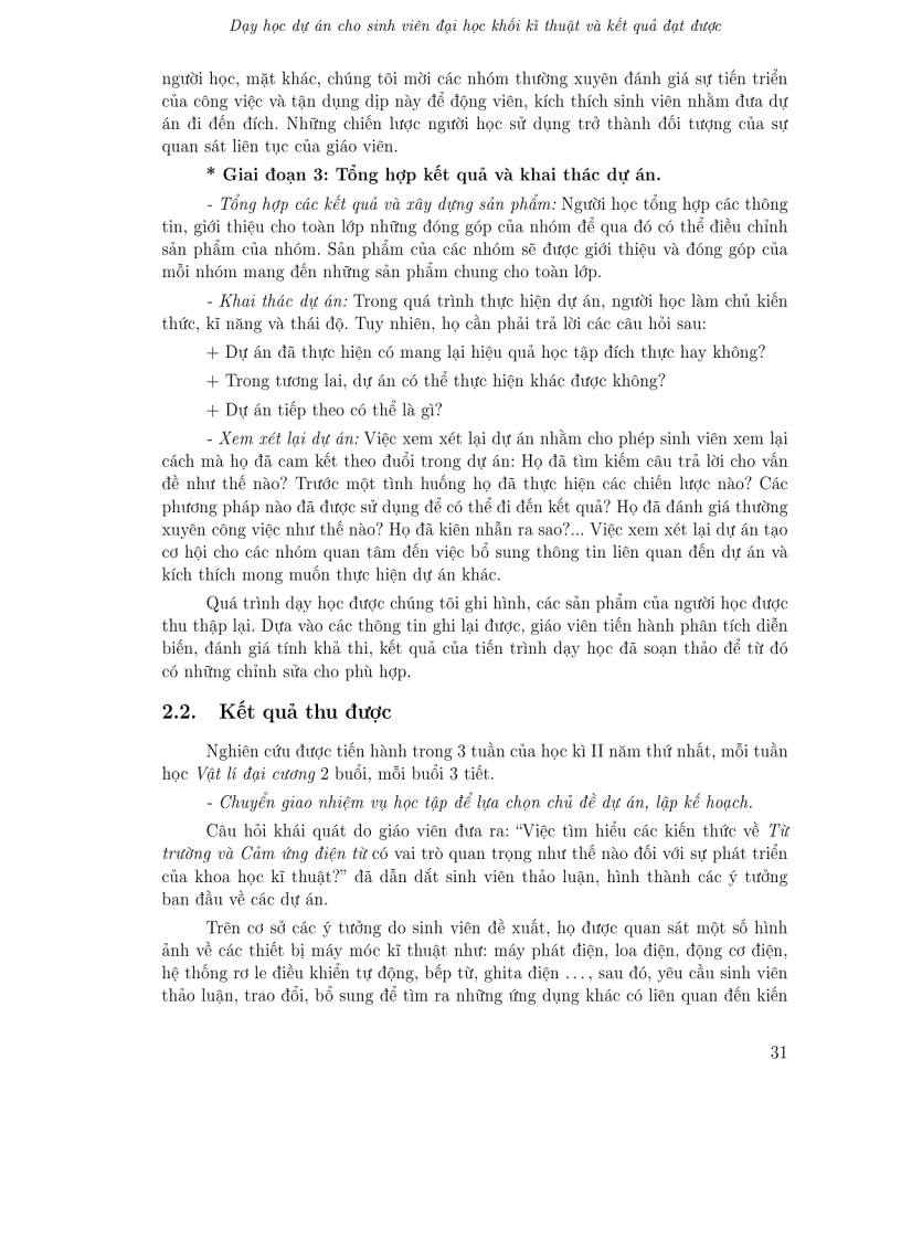 image for page Dạy học dự án cho sinh viên đại học khối kỹ thuật và kết quả đạt được