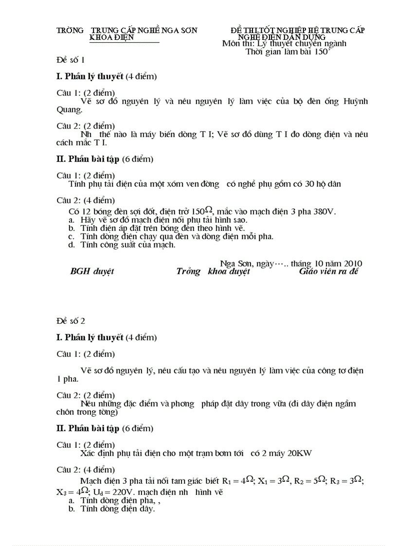 image for page Đề thi tốt nghiệp TC điện doc