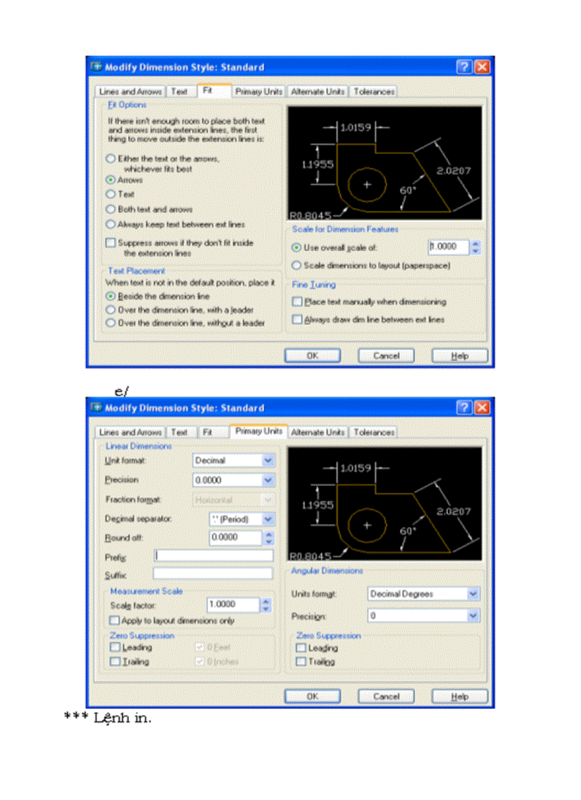 Ghi kich thuoc autocad