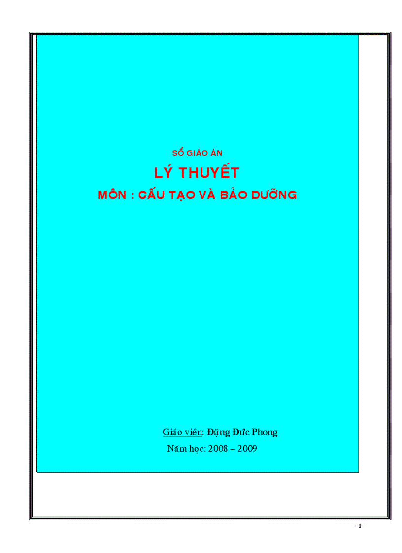 image for page Giáo án cấu tạo và bảo dưỡng