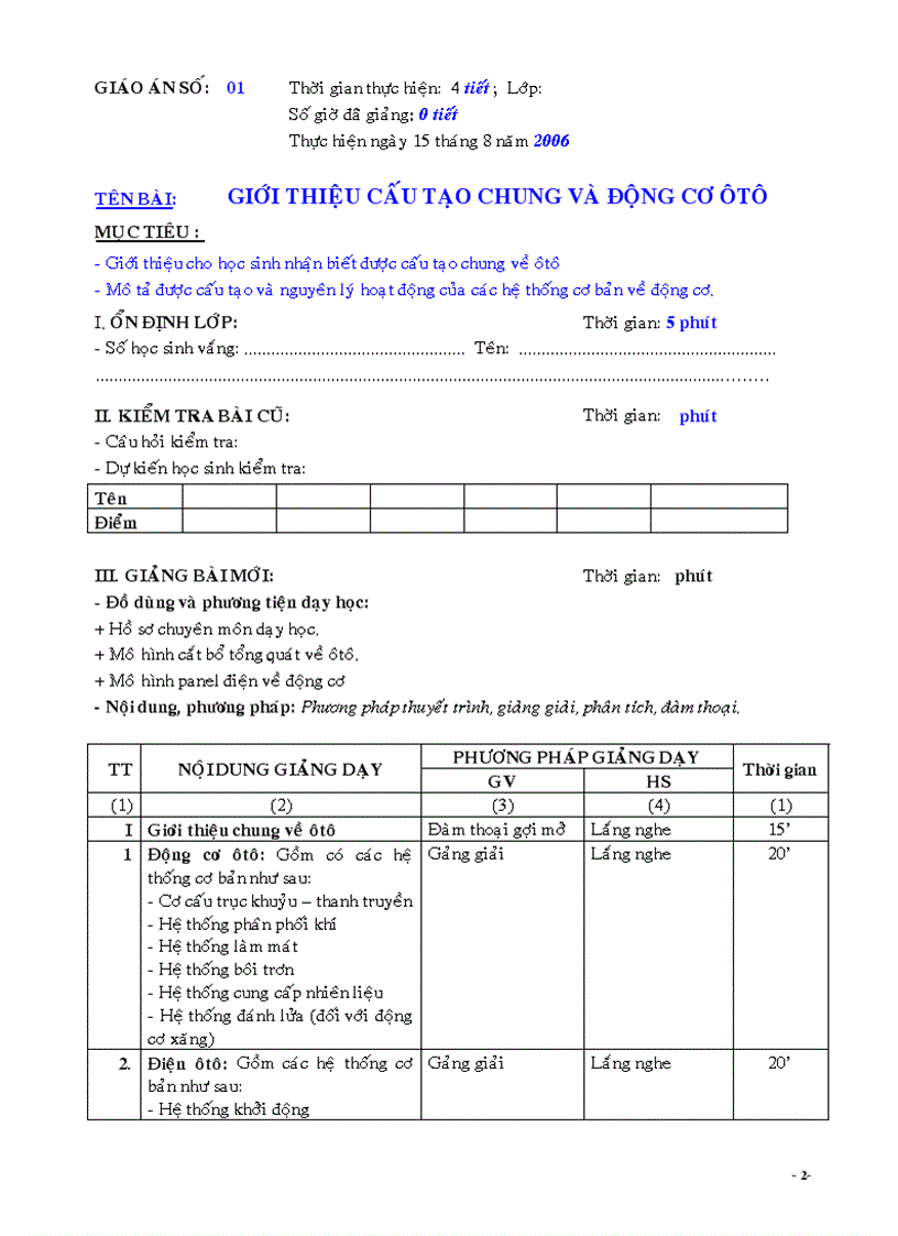 image for page Giáo án cấu tạo và bảo dưỡng