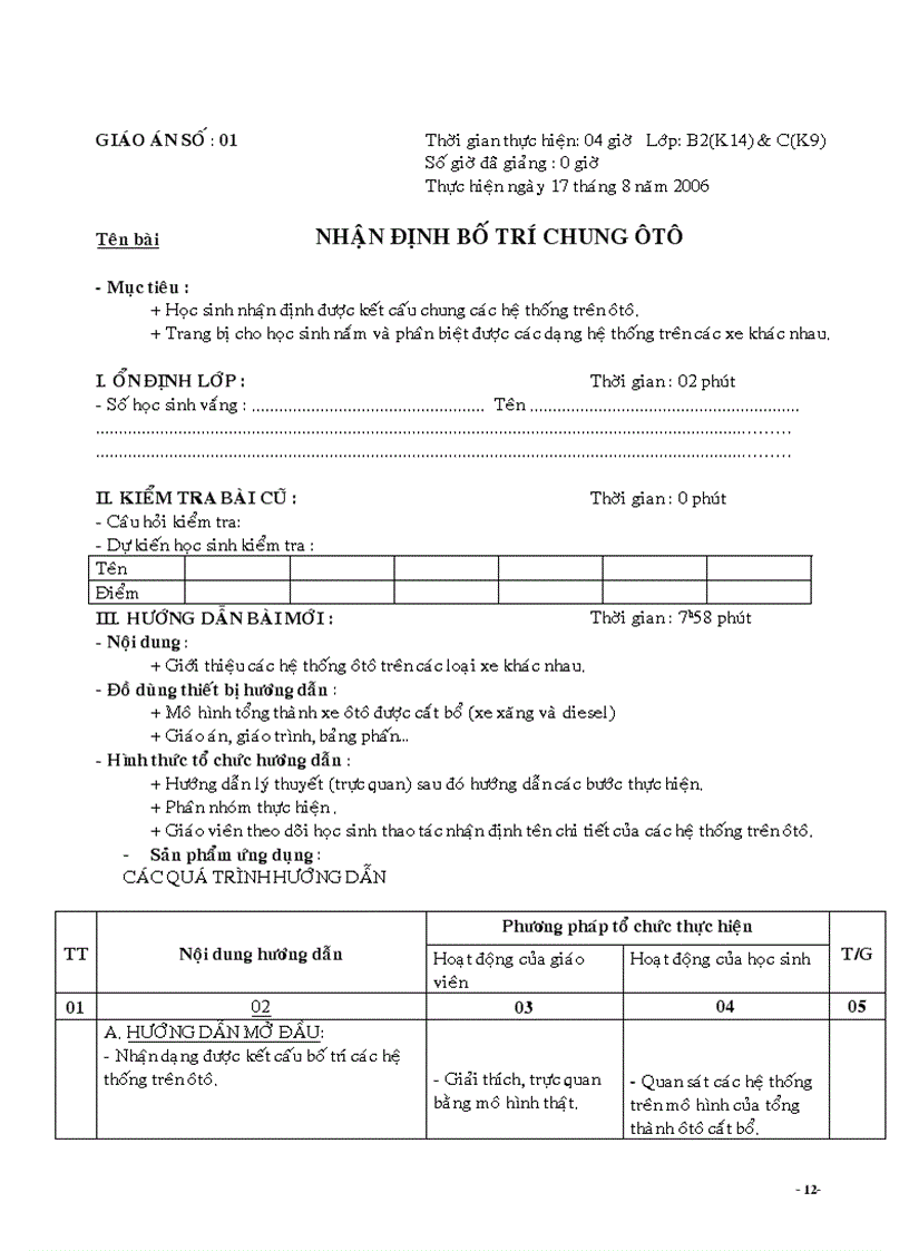 image for page Giáo án cấu tạo và bảo dưỡng