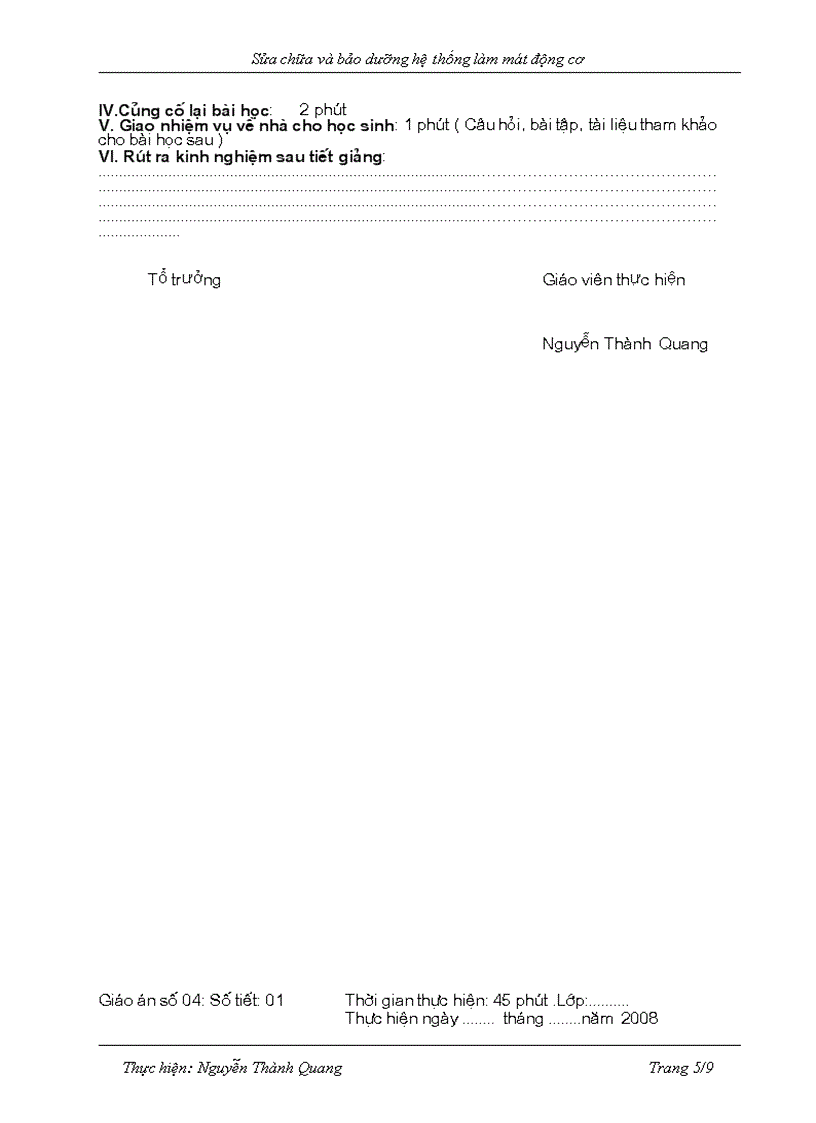 image for page Giáo án làm mát ô tô