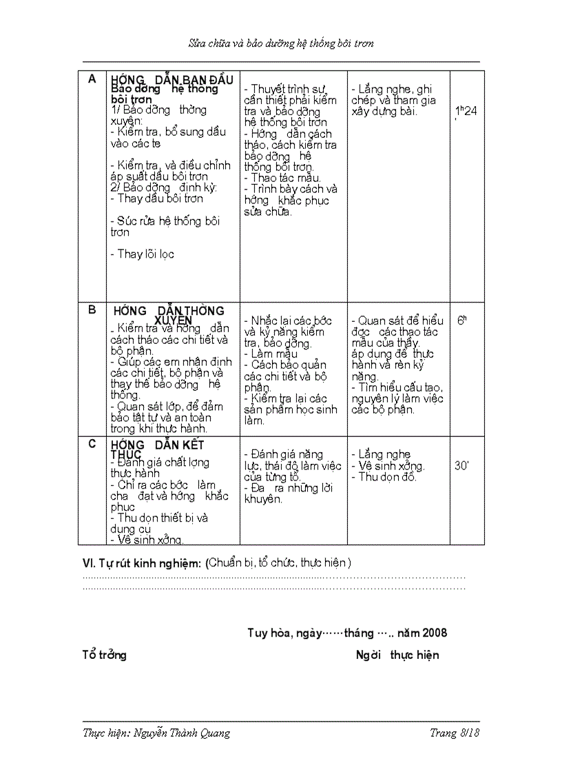 image for page Giáo án thục hành bôi trơn