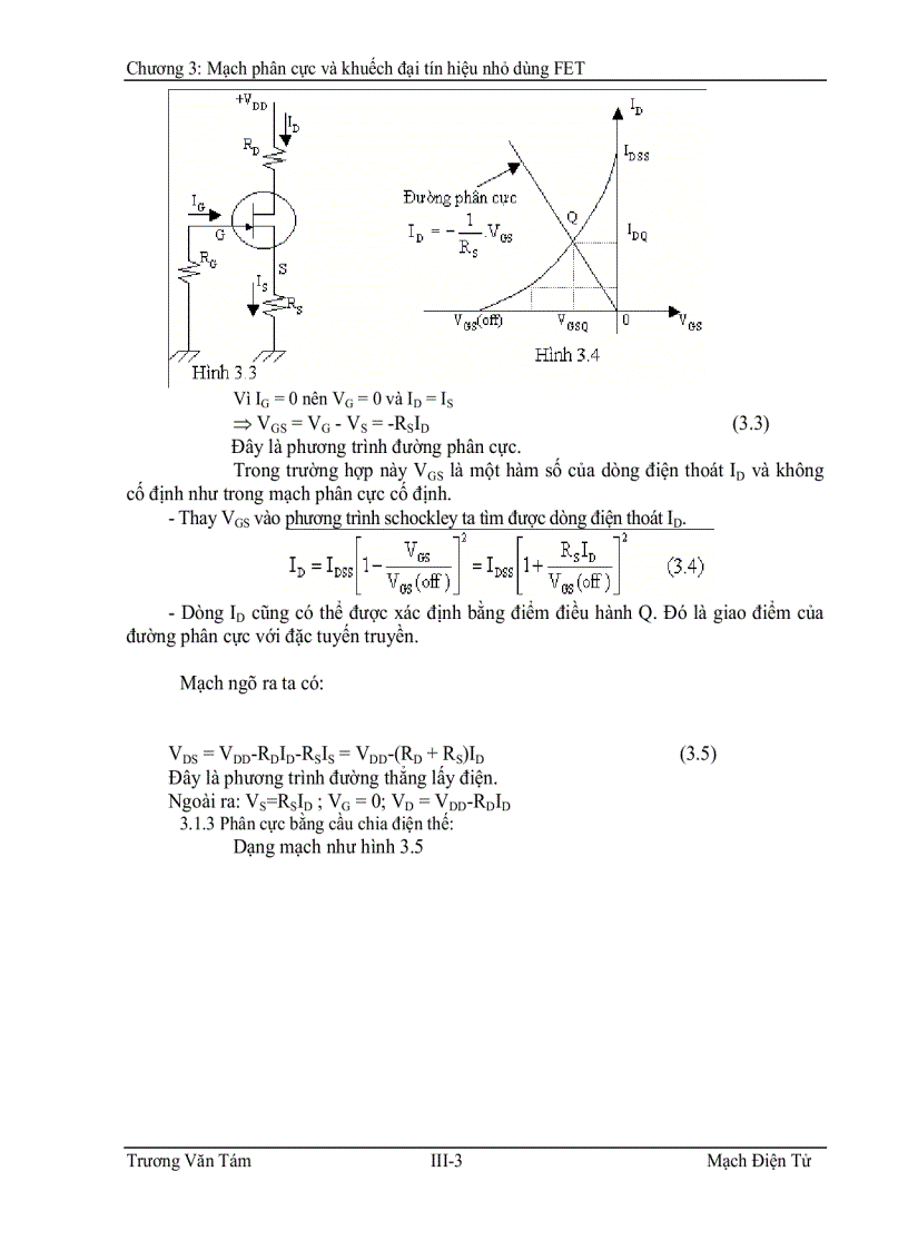Giáo trình mạch khuyếch đại dùng FET