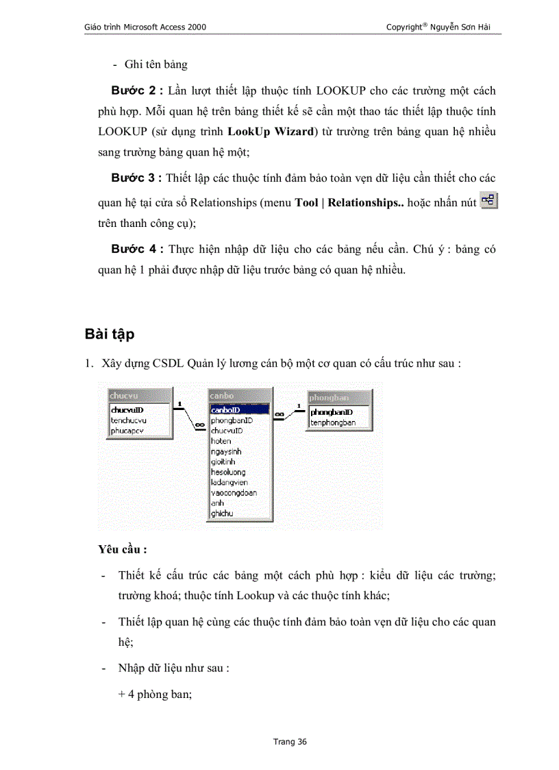 image for page Giáo trình MS Access 2000