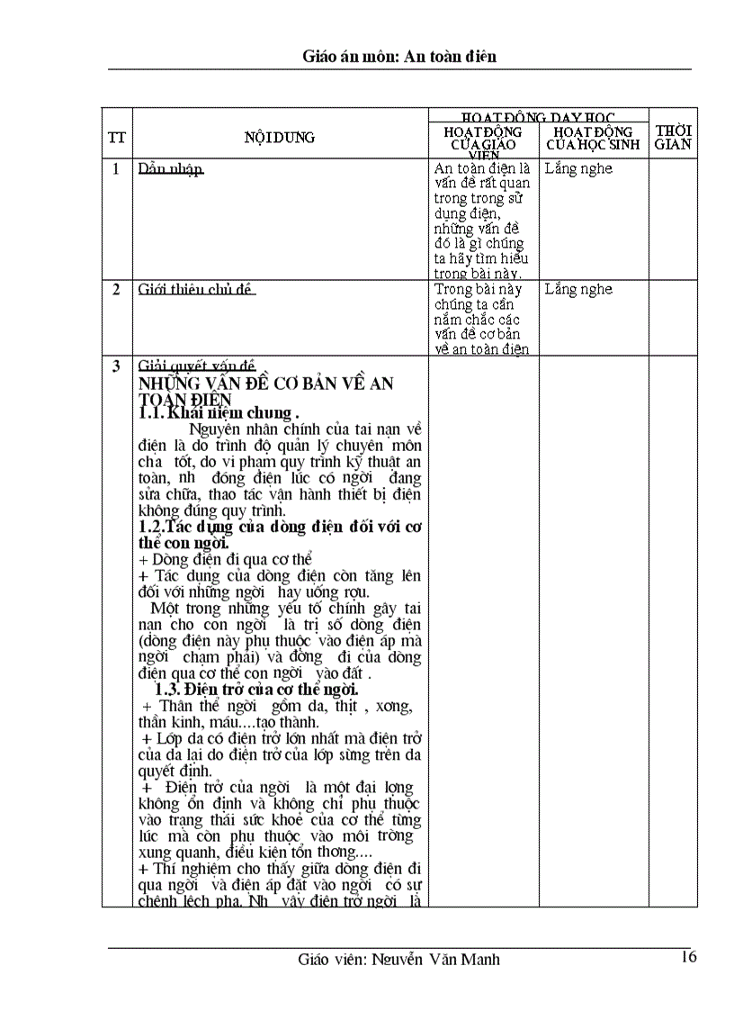 image for page Mon an toan dien