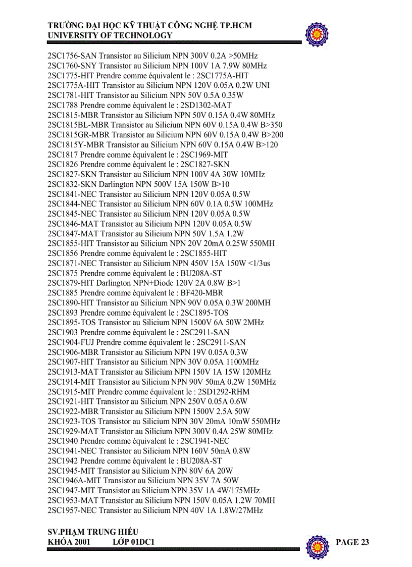 image for page Sổ tay tra cứu transistor