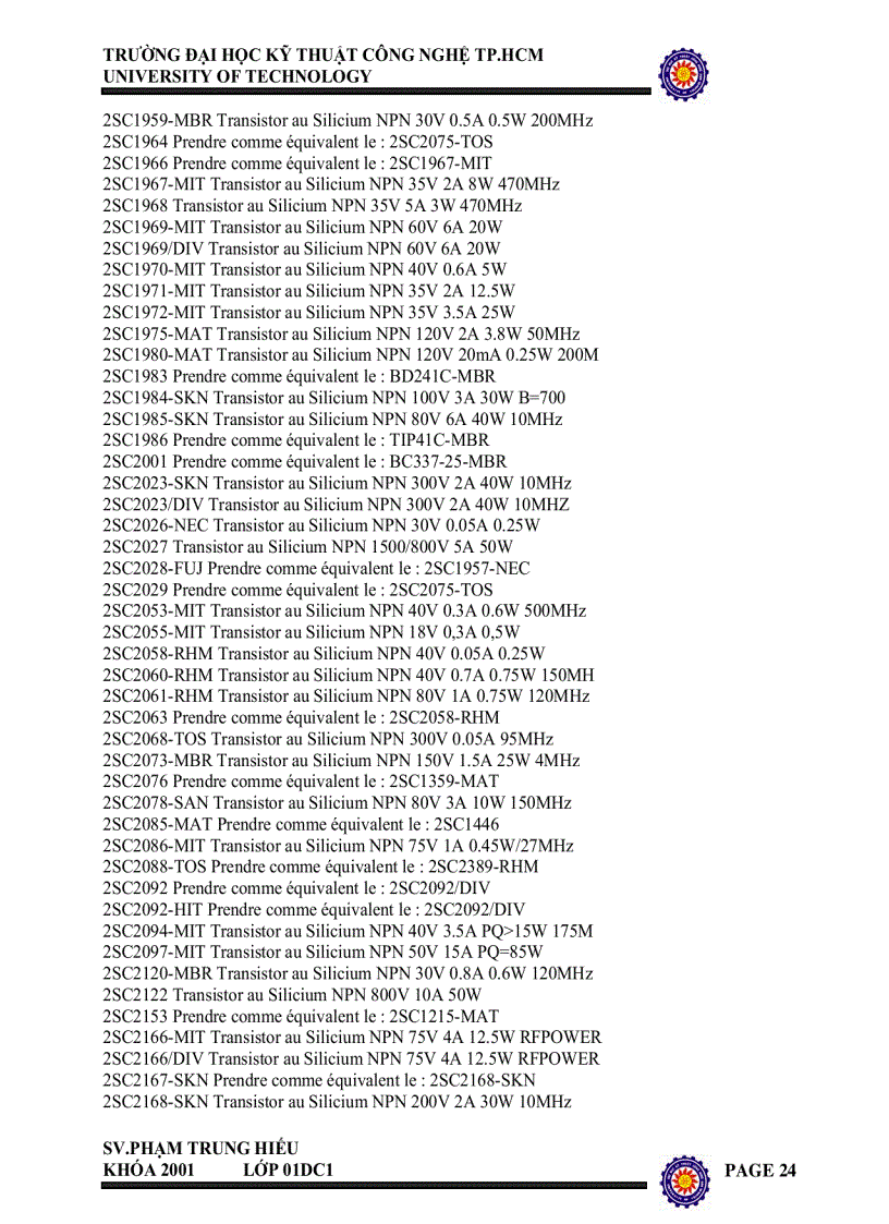 image for page Sổ tay tra cứu transistor
