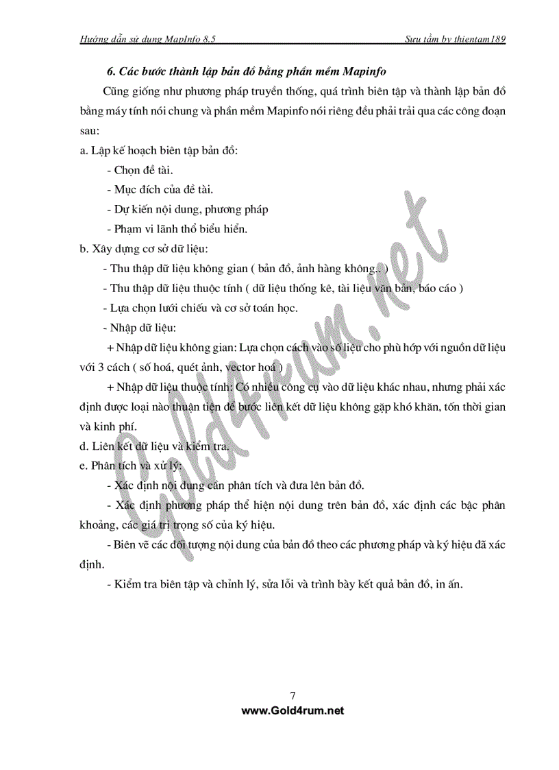 image for page Sử dụng MapInfo