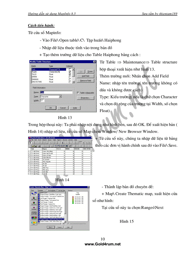 image for page Sử dụng MapInfo
