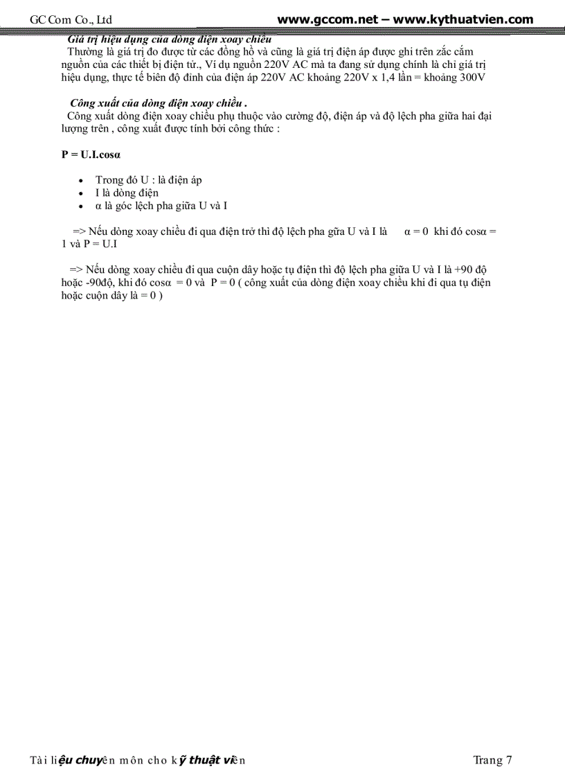 image for page Tai lieu chuyen dung cho ky thuat vien sua chua dien tu GC Com pdf