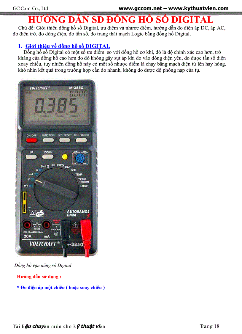 image for page Tai lieu chuyen dung cho ky thuat vien sua chua dien tu GC Com pdf