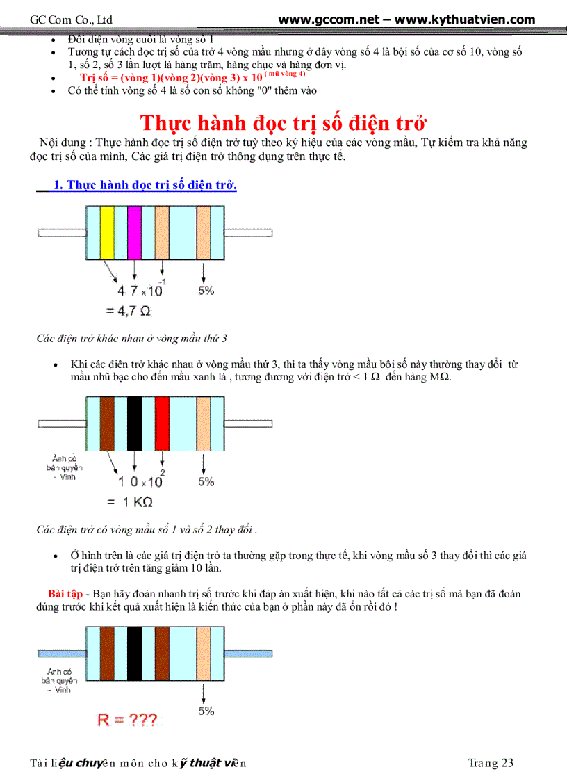image for page Tai lieu chuyen dung cho ky thuat vien sua chua dien tu GC Com pdf