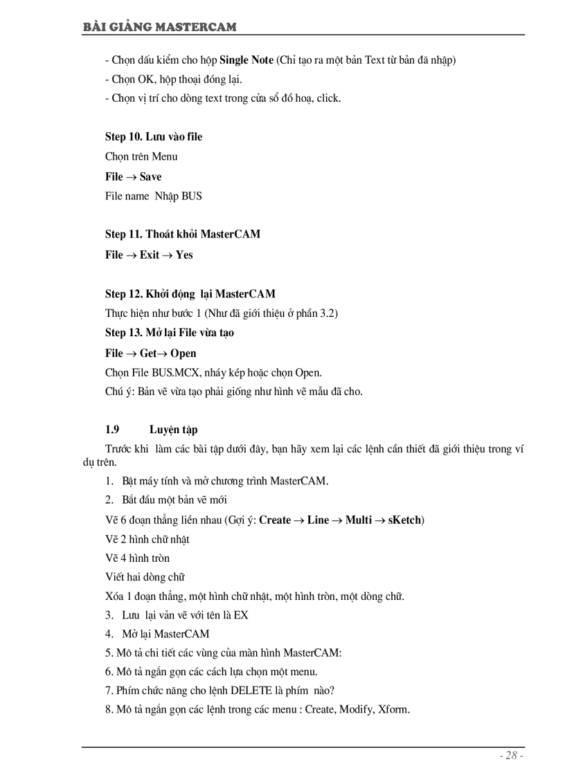 image for page Tài liệu Mastercam X