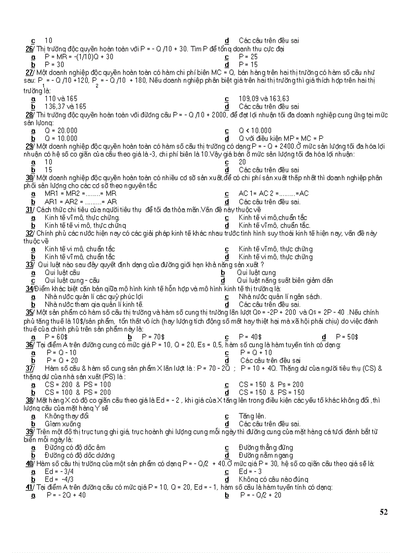 image for page 16 đề thi kinh tế vi mô trắc nghiệm