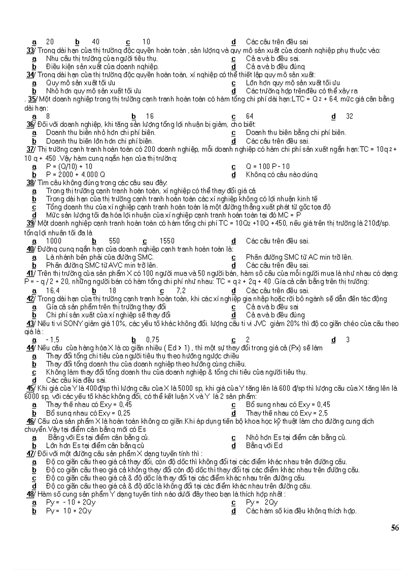 image for page 16 đề thi kinh tế vi mô trắc nghiệm