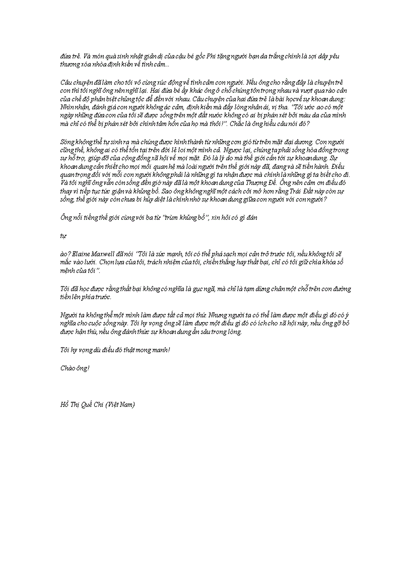 image for page Bức thư gửi BILL NADEL