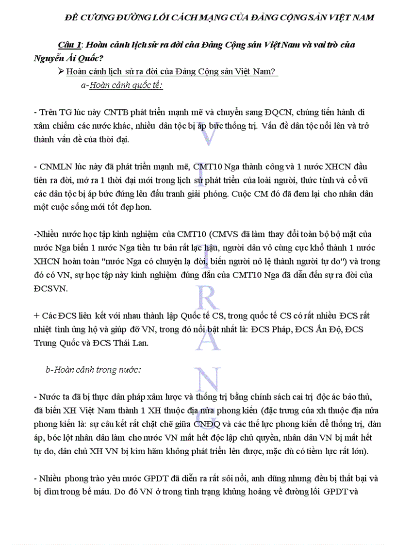 image for page Đề cương môn ĐLCM doc