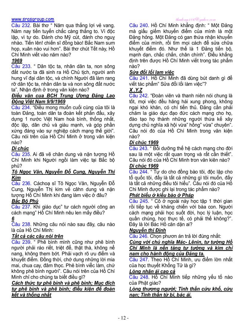 image for page Trắc nghiệm Tư tưởng Hồ Chí Minh