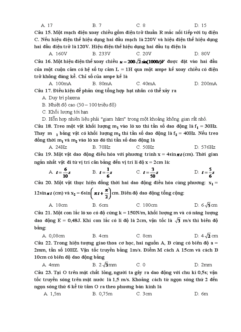 image for page Bo de trac nghiem vat ly