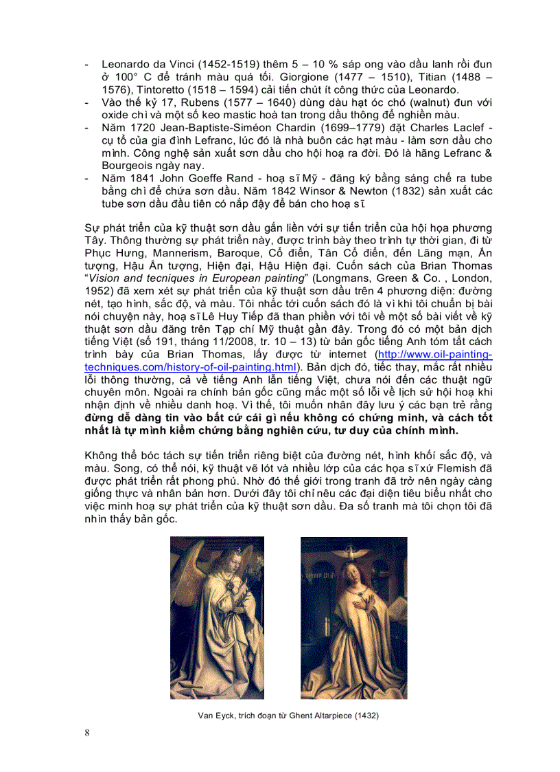 image for page Sơ lược về kỹ thuật vẽ sơn dầu