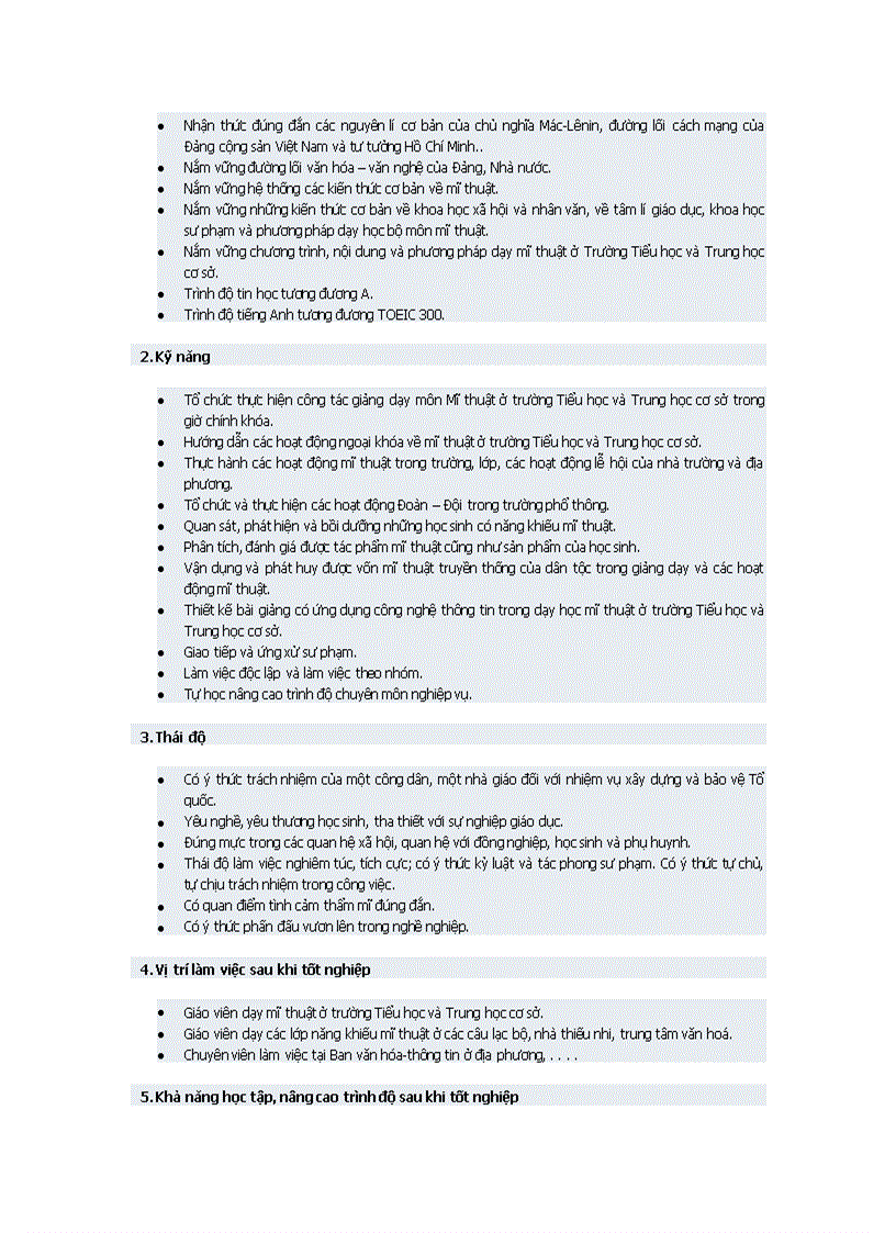 image for page Xây dựng chuẩn đầu ra nghành sư phạm mỹ thuật