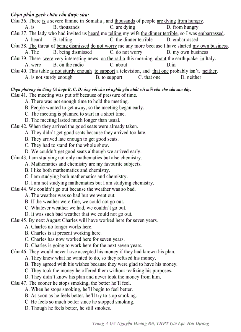 image for page 1 đề e 2011 đề thi đh cđ