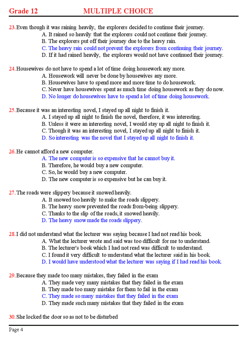 image for page 200 câu trắc nghiệm ôn thi đhcđ