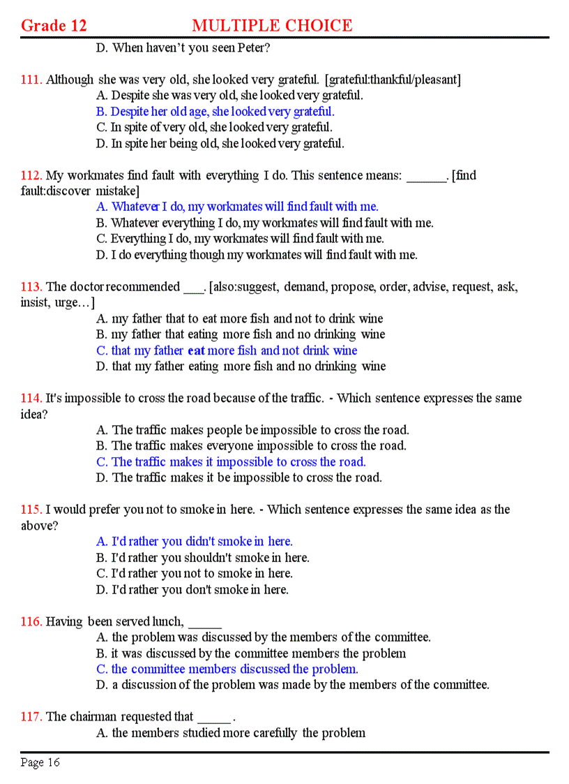 image for page 200 câu trắc nghiệm ôn thi đhcđ