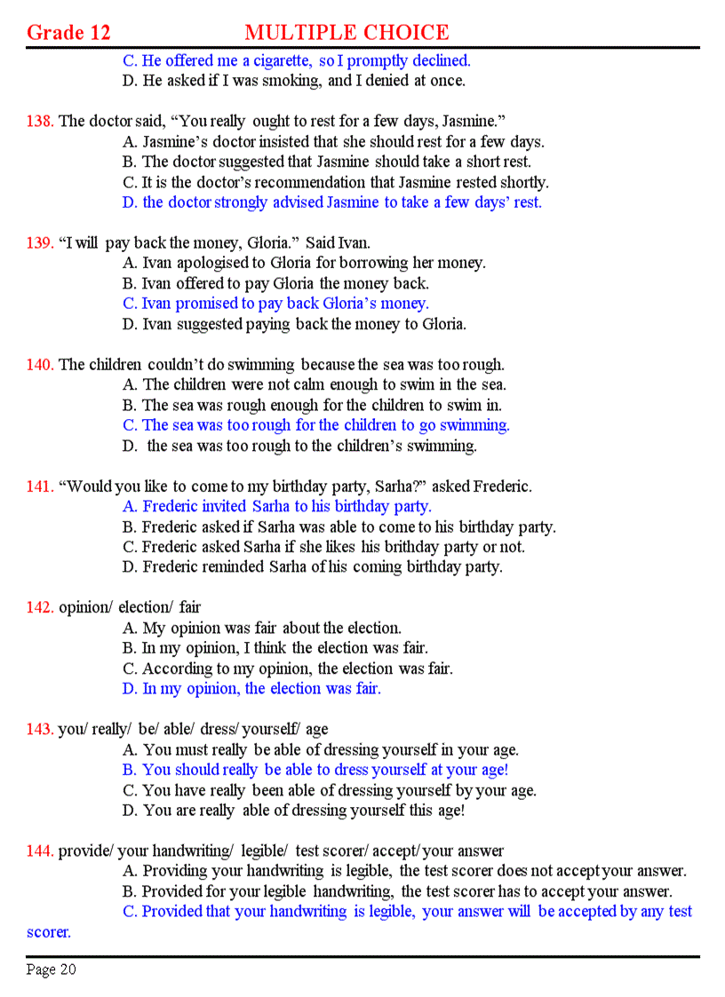 image for page 200 câu trắc nghiệm ôn thi đhcđ