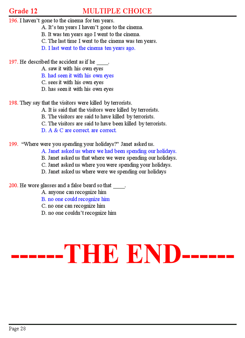 image for page 200 câu trắc nghiệm ôn thi đhcđ